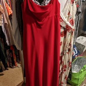 Vintage 90s Elegant Red Maxi Dress